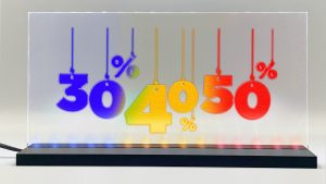 Enseigne signalétique lumineuse LED « 30%40%50% » Basic+
