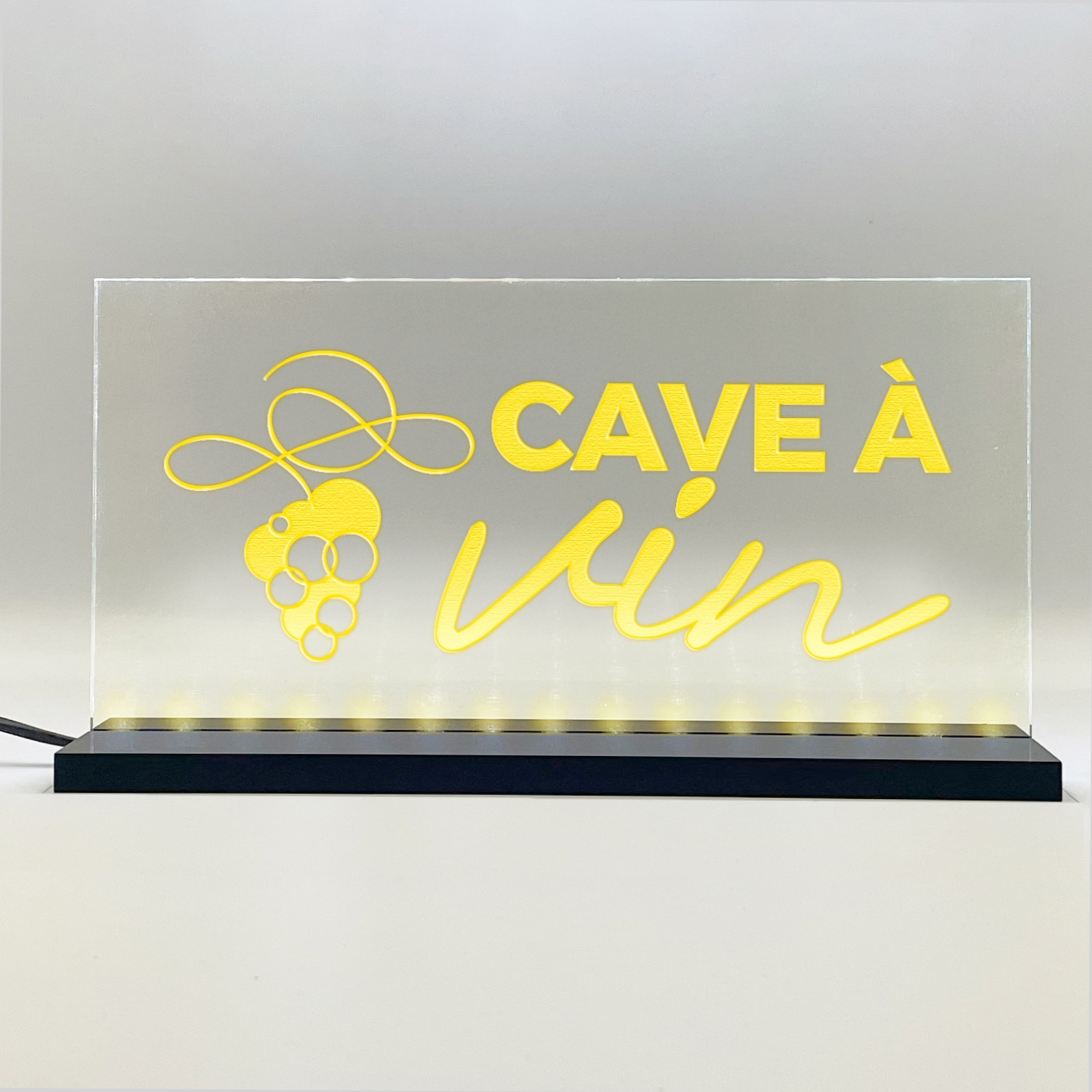 Enseigne signaletique lumineuse LED "Cave a vin" Basic_Jaune
