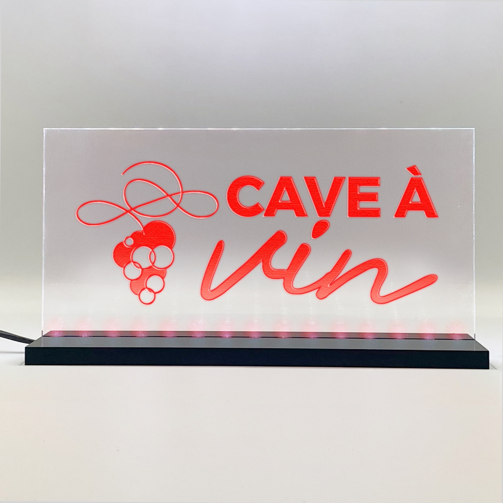 Enseigne signaletique lumineuse LED "Cave a vin" Basic Rouge