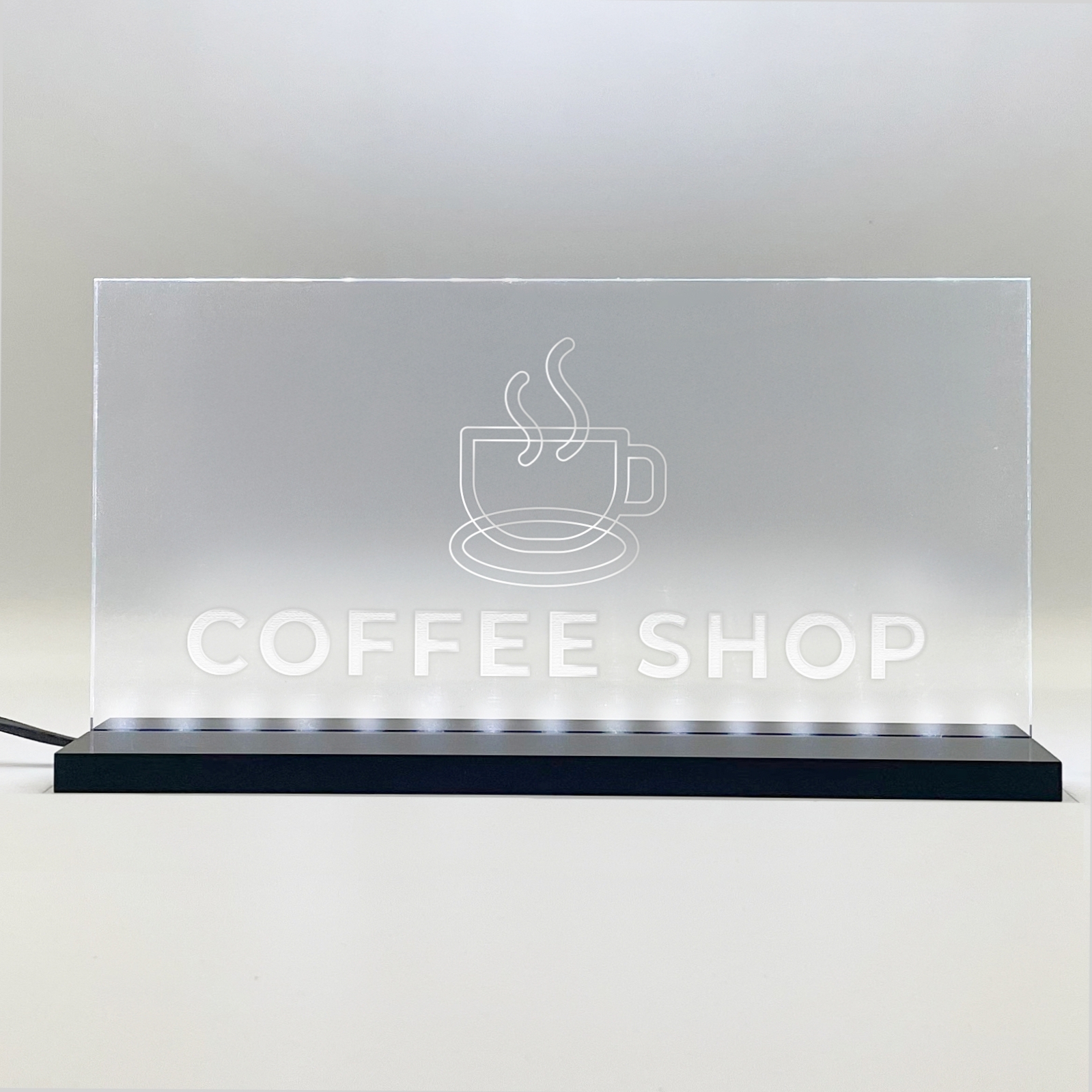 Enseigne signaletique lumineuse LED "Coffee Shop" Basic Blanc