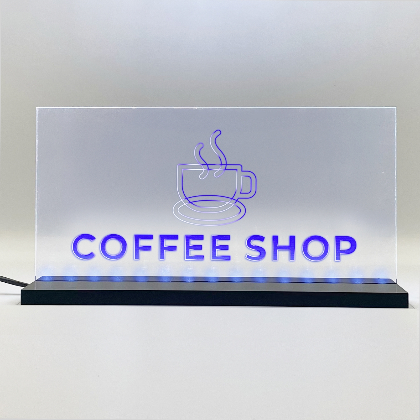 Enseigne signaletique lumineuse LED "Coffee Shop" Basic Bleu