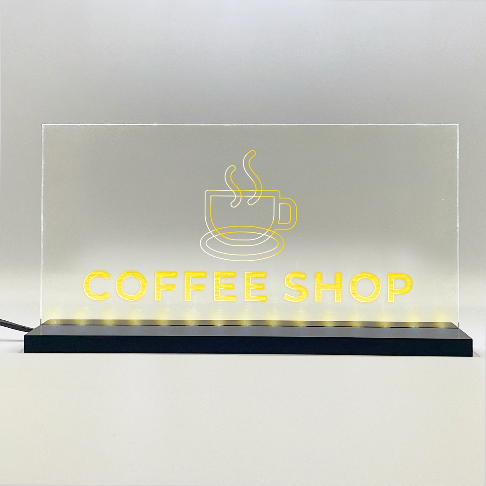 Enseigne signaletique lumineuse LED "Coffee Shop" Basic Jaune