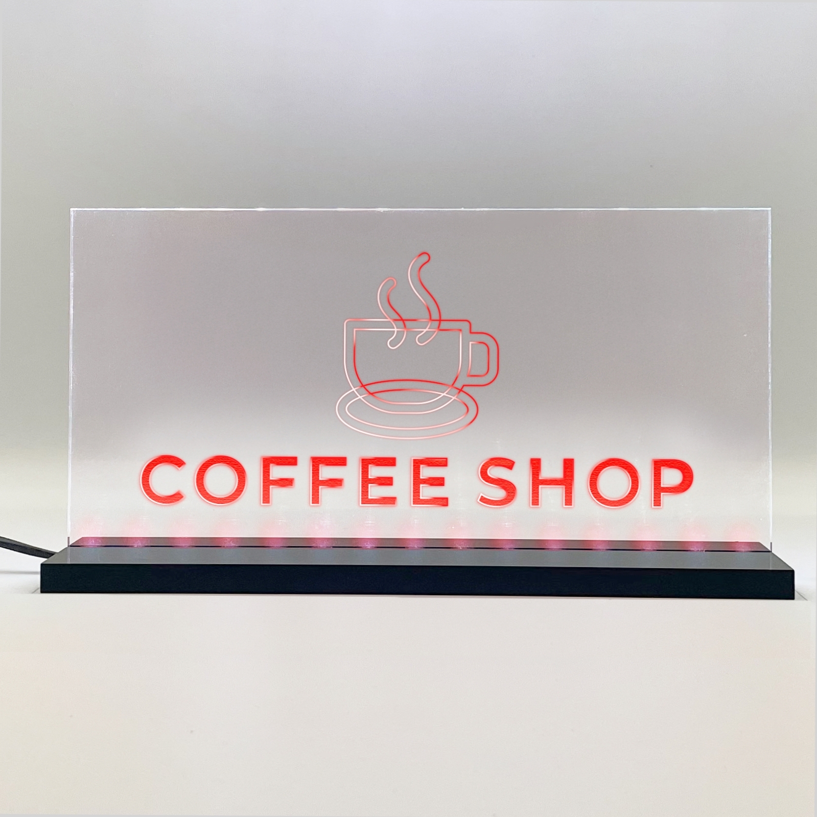 Enseigne signaletique lumineuse LED "Coffee Shop" Basic Rouge