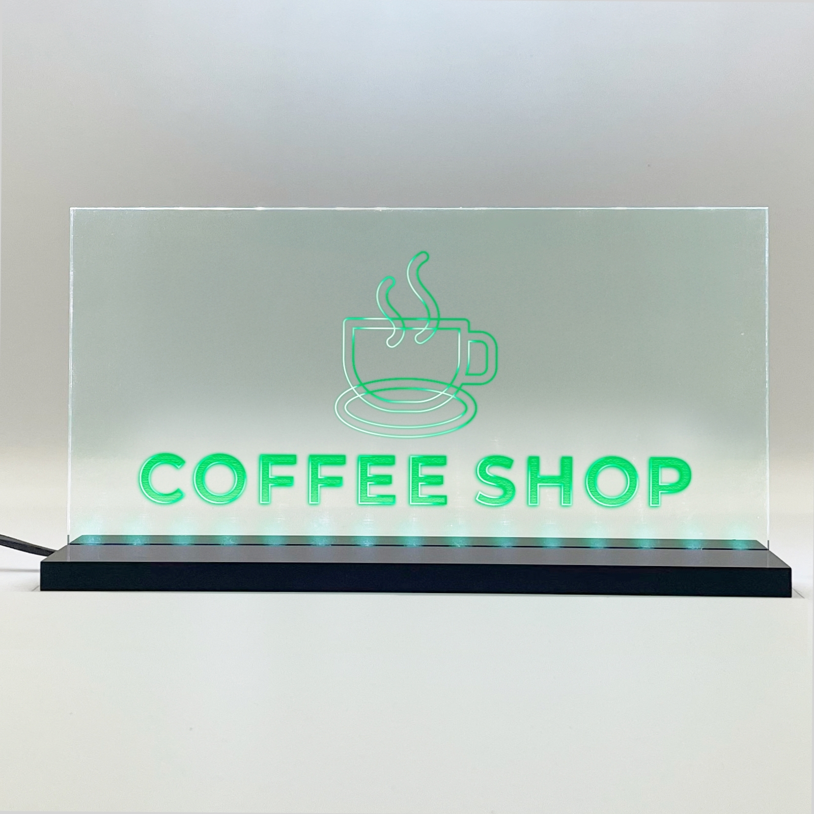 Enseigne signaletique lumineuse LED "Coffee Shop" Basic Vert