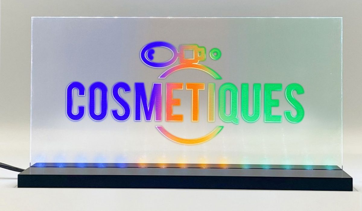 Enseigne lumineuse LED Cosmétiques 2 Basic+ Bleu Orange Vert