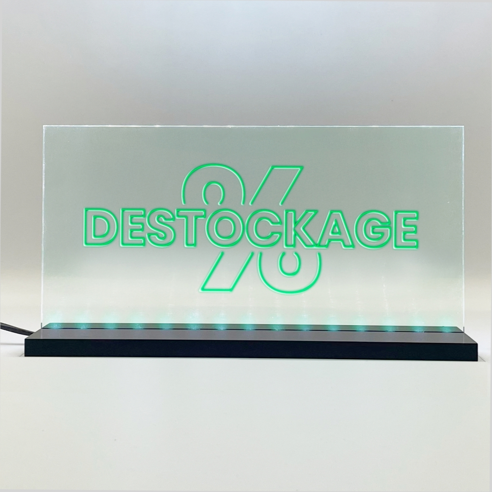 Enseigne signaletique lumineuse LED "Destockage" Basic Enseigne signaletique lumineuse LED "Destockage" Basic Vert