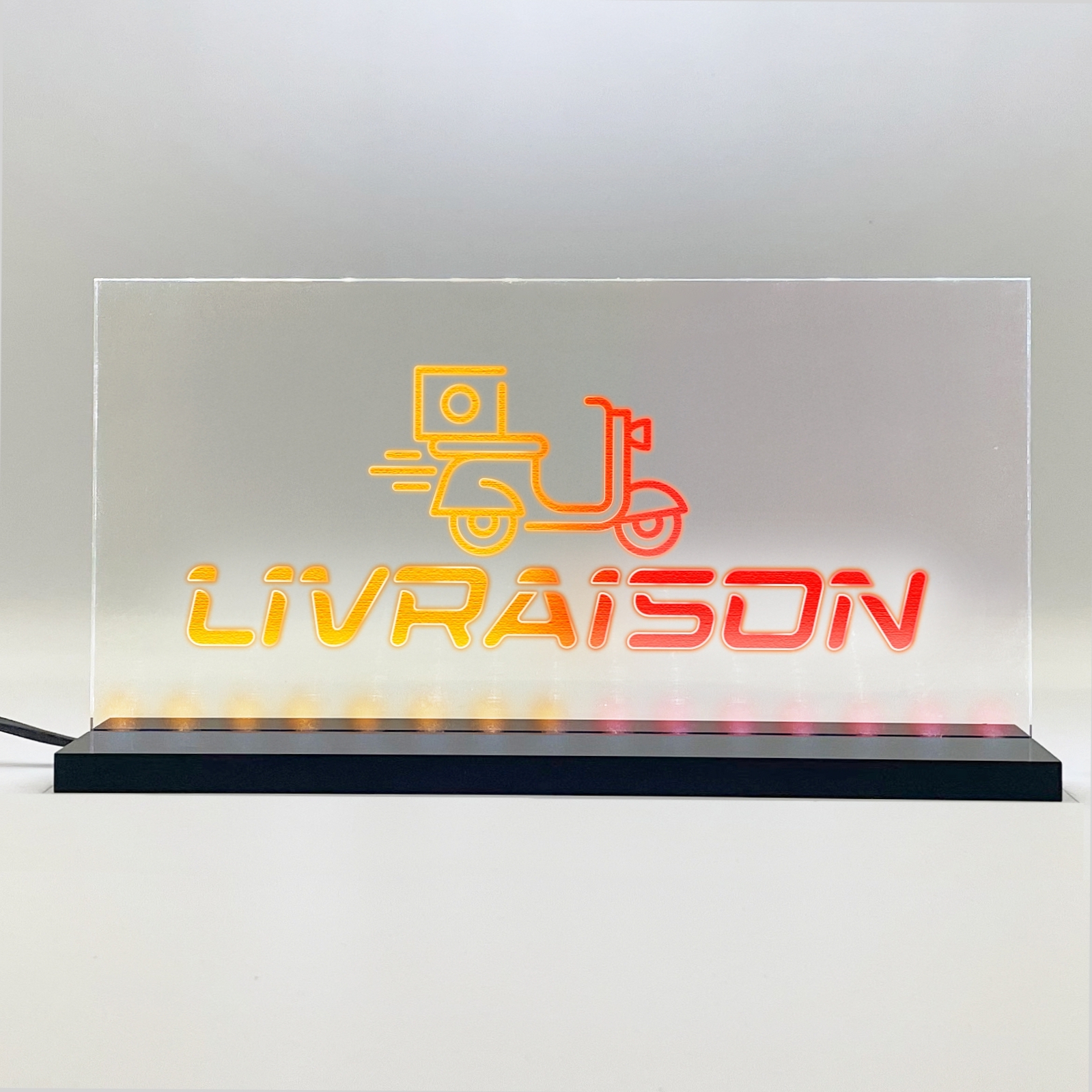 Enseigne lumineuse LED Livraison Basic+ Jaune Rouge