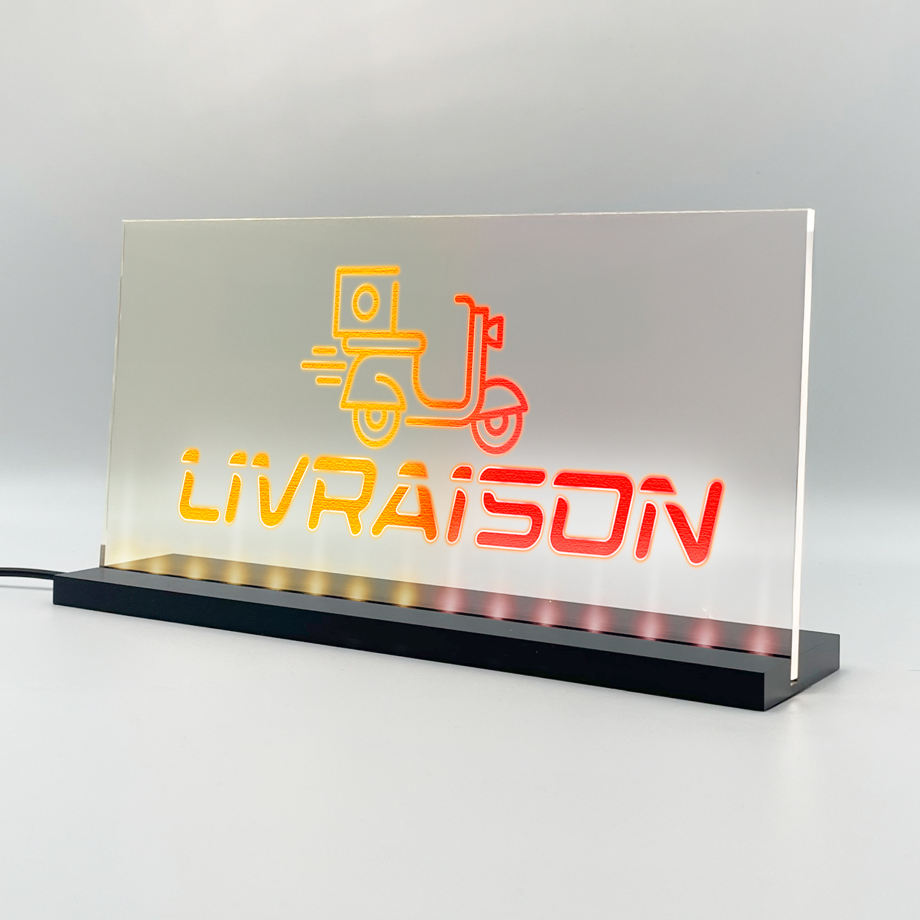 Enseigne lumineuse LED Livraison Basic+ Jaune Rouge