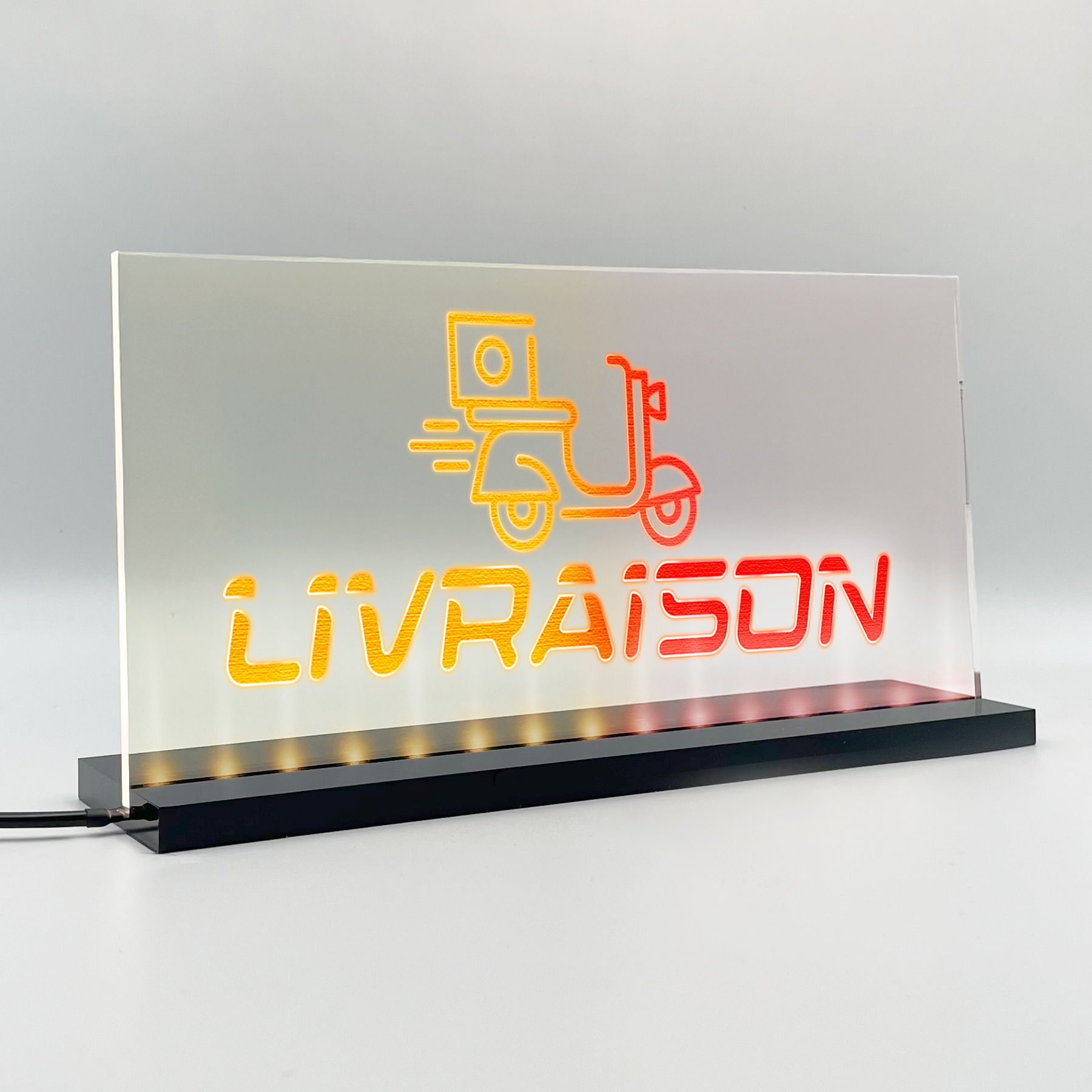 Enseigne lumineuse LED Livraison Basic+ Jaune Rouge