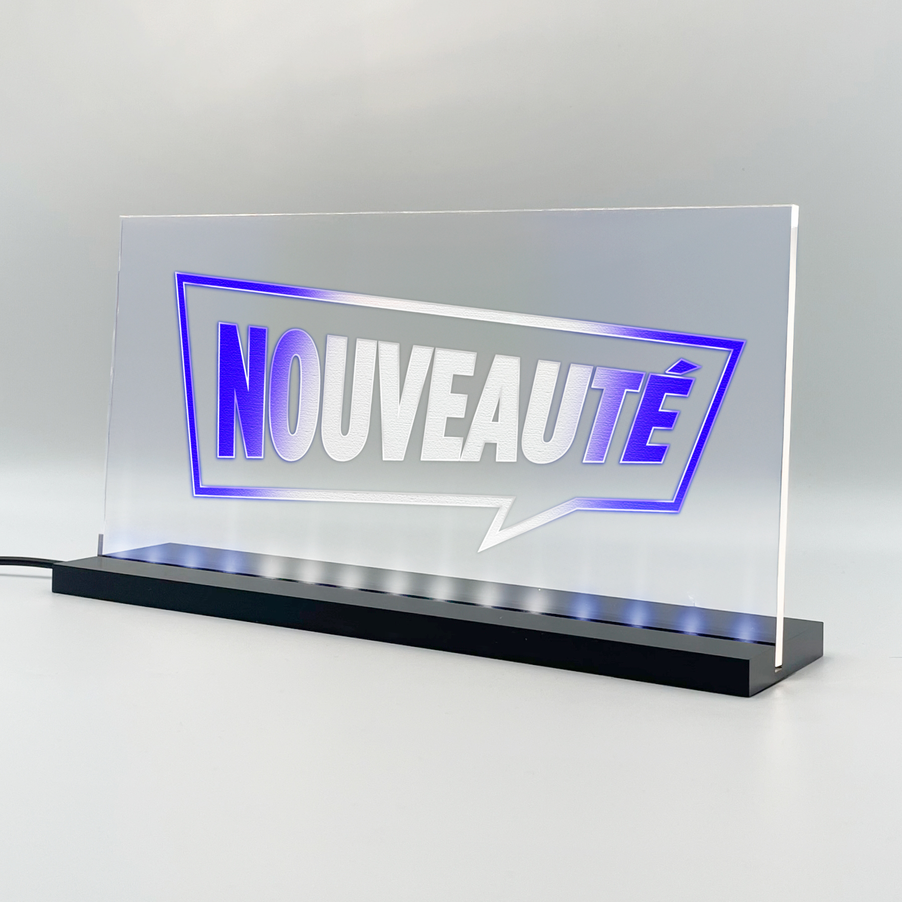 Enseigne lumineuse LED Nouveaute Basic+ Bleu Blanc Bleu