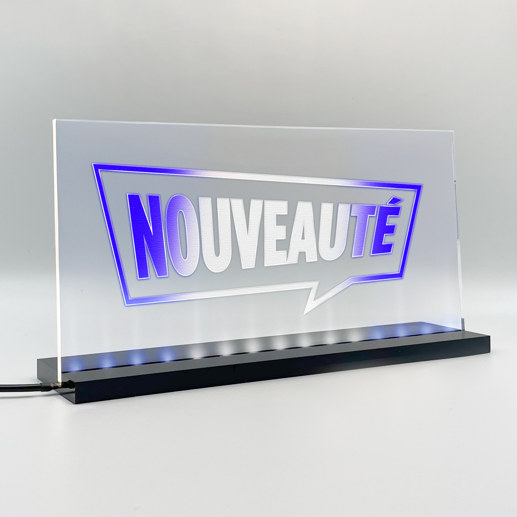 Enseigne lumineuse LED Nouveaute Basic+ Bleu Blanc Bleu