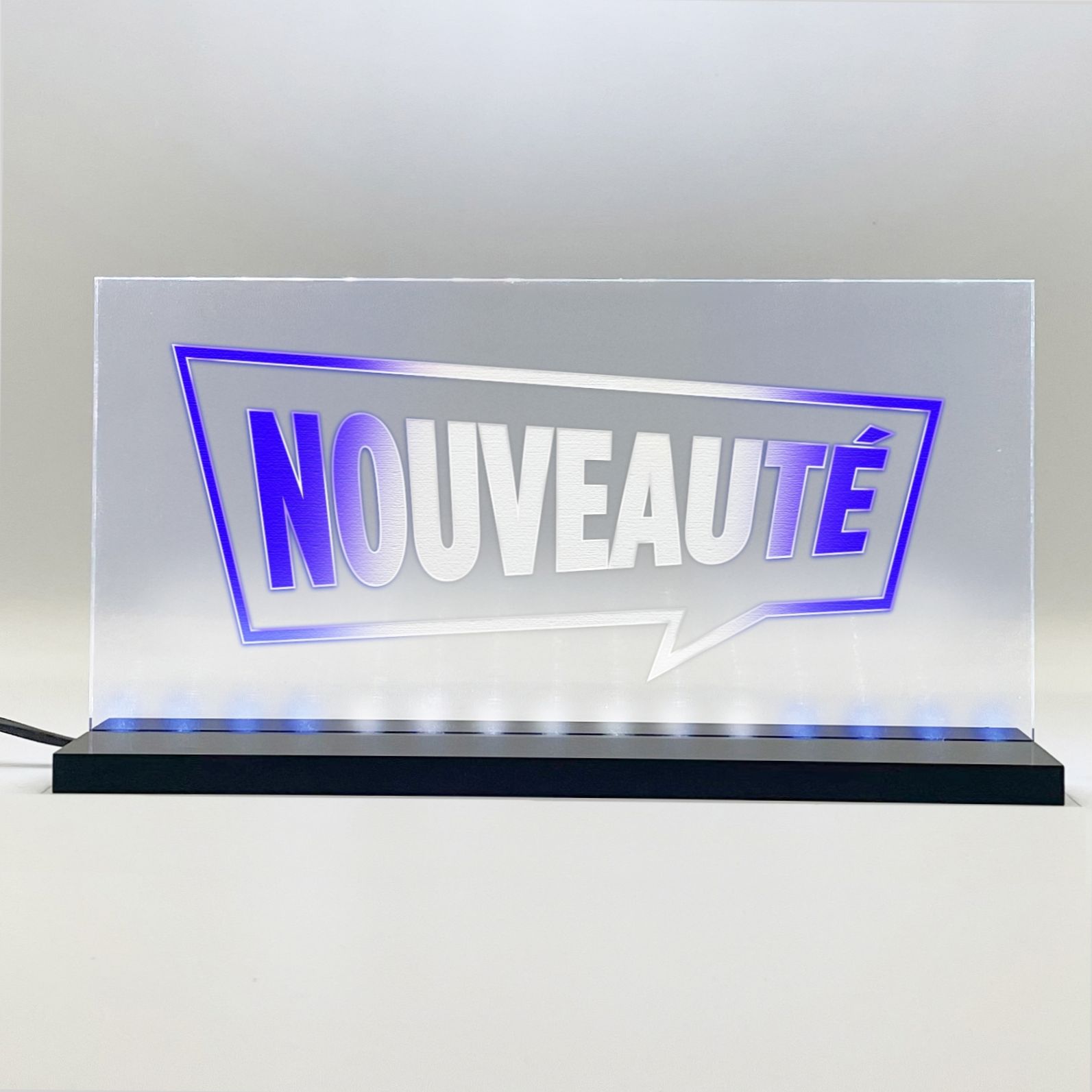 Enseigne lumineuse LED Nouveaute Basic+ Bleu Blanc Bleu