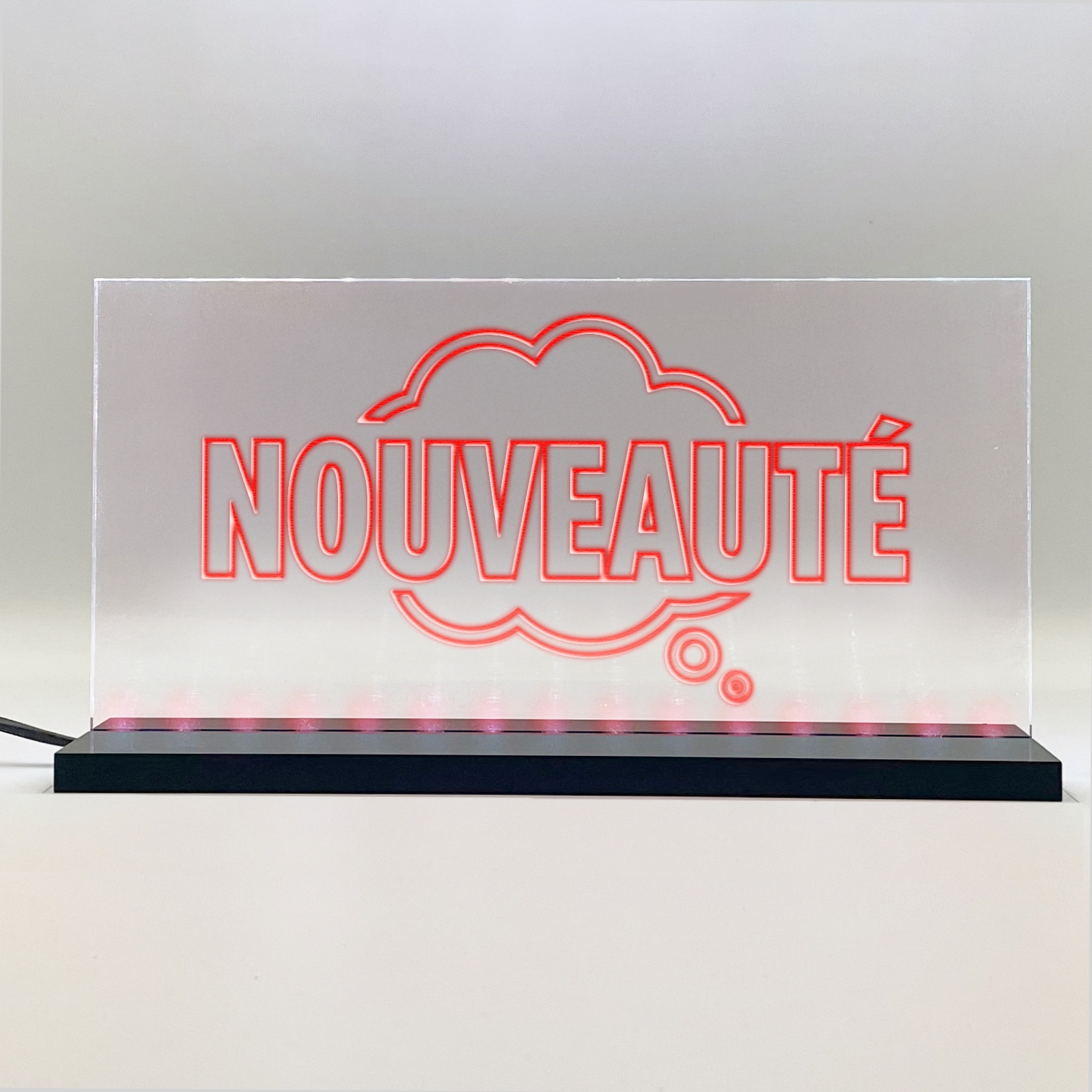 Enseigne signaletique lumineuse LED "Nouveaute" Basic Rouge