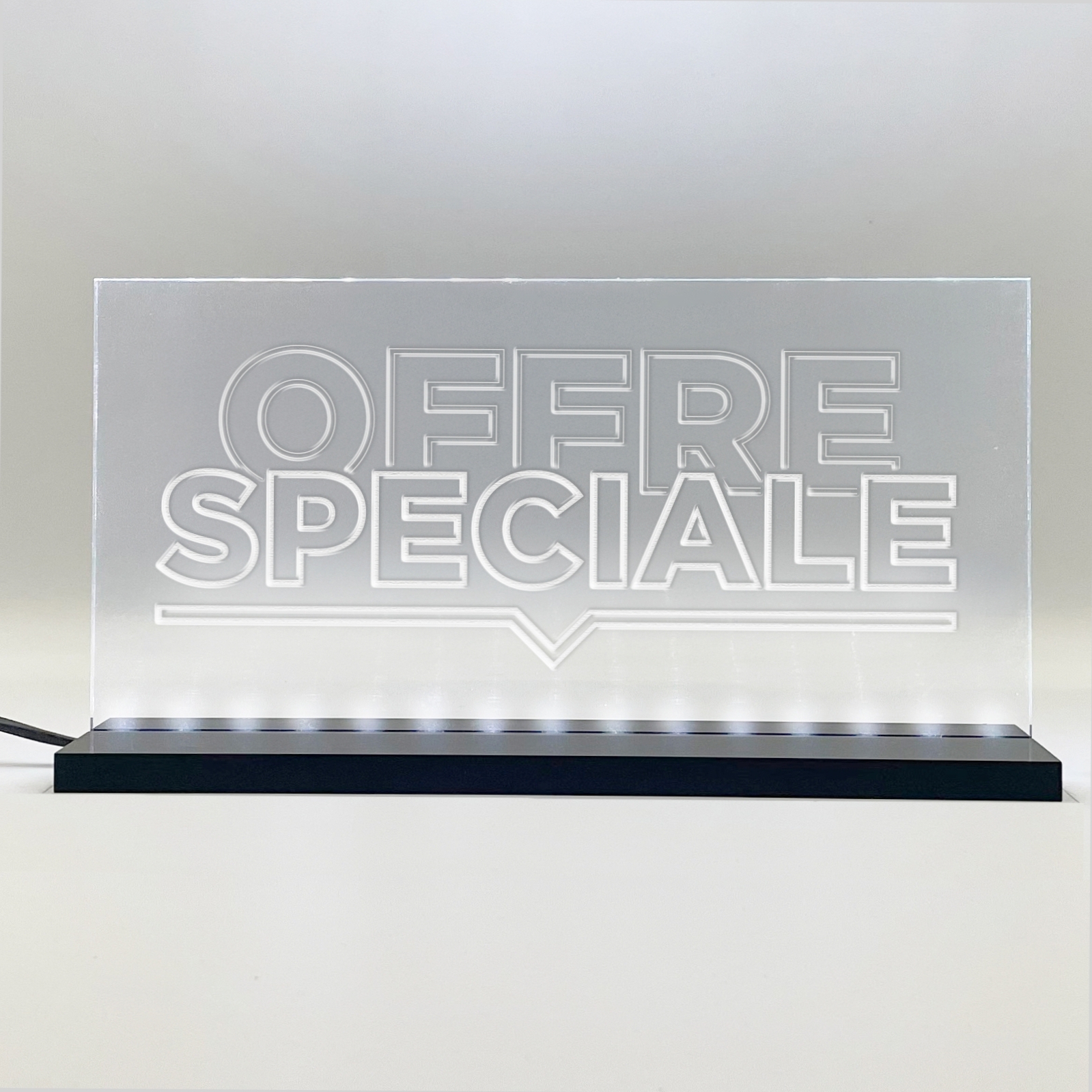 Enseigne signaletique lumineuse LED "Offre Speciale" Basic Blanc