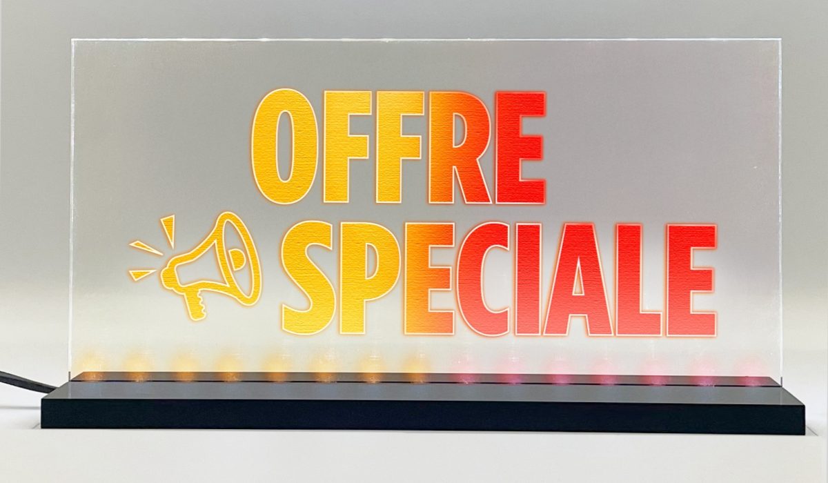 Enseigne lumineuse LED Basic+ Offre Speciale Jaune Rouge f