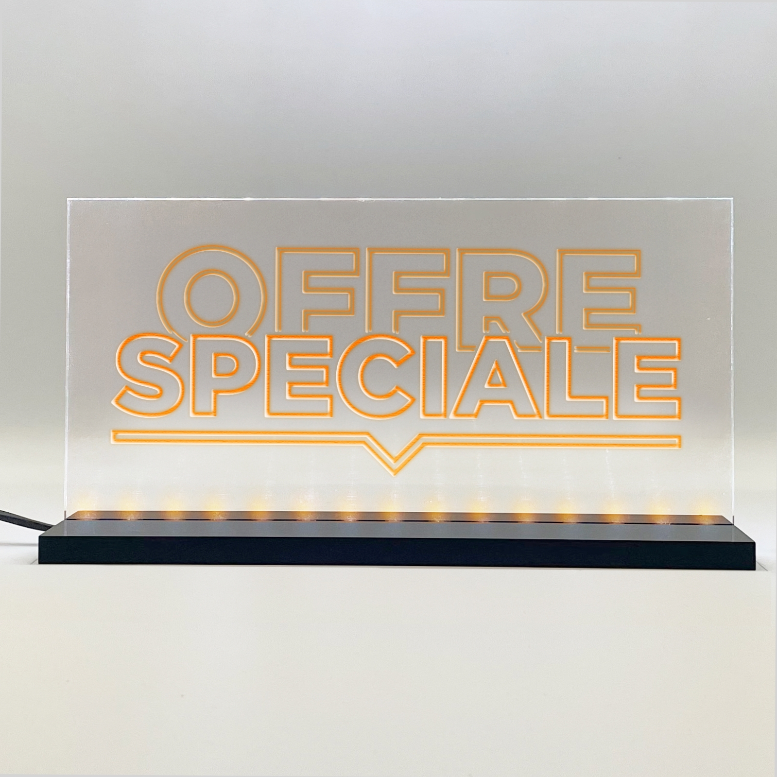 Enseigne signaletique lumineuse LED "Offre Speciale" Basic Orange