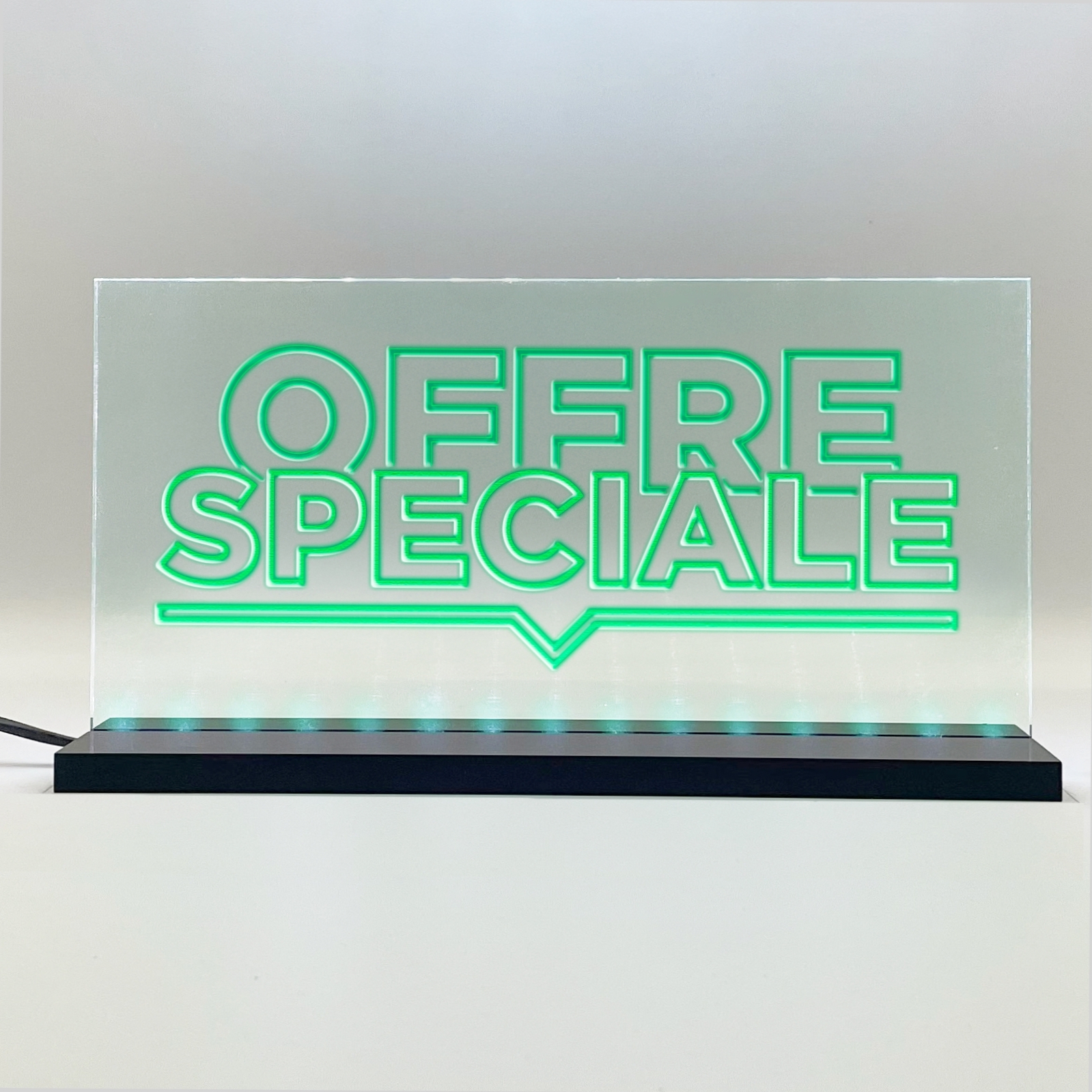 Enseigne signaletique lumineuse LED "Offre Speciale" Basic Vert