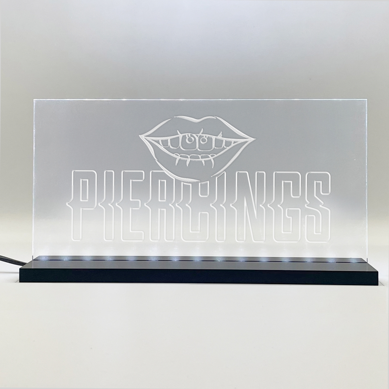 Enseigne signaletique lumineuse LED "Piercing" Basic Blanc