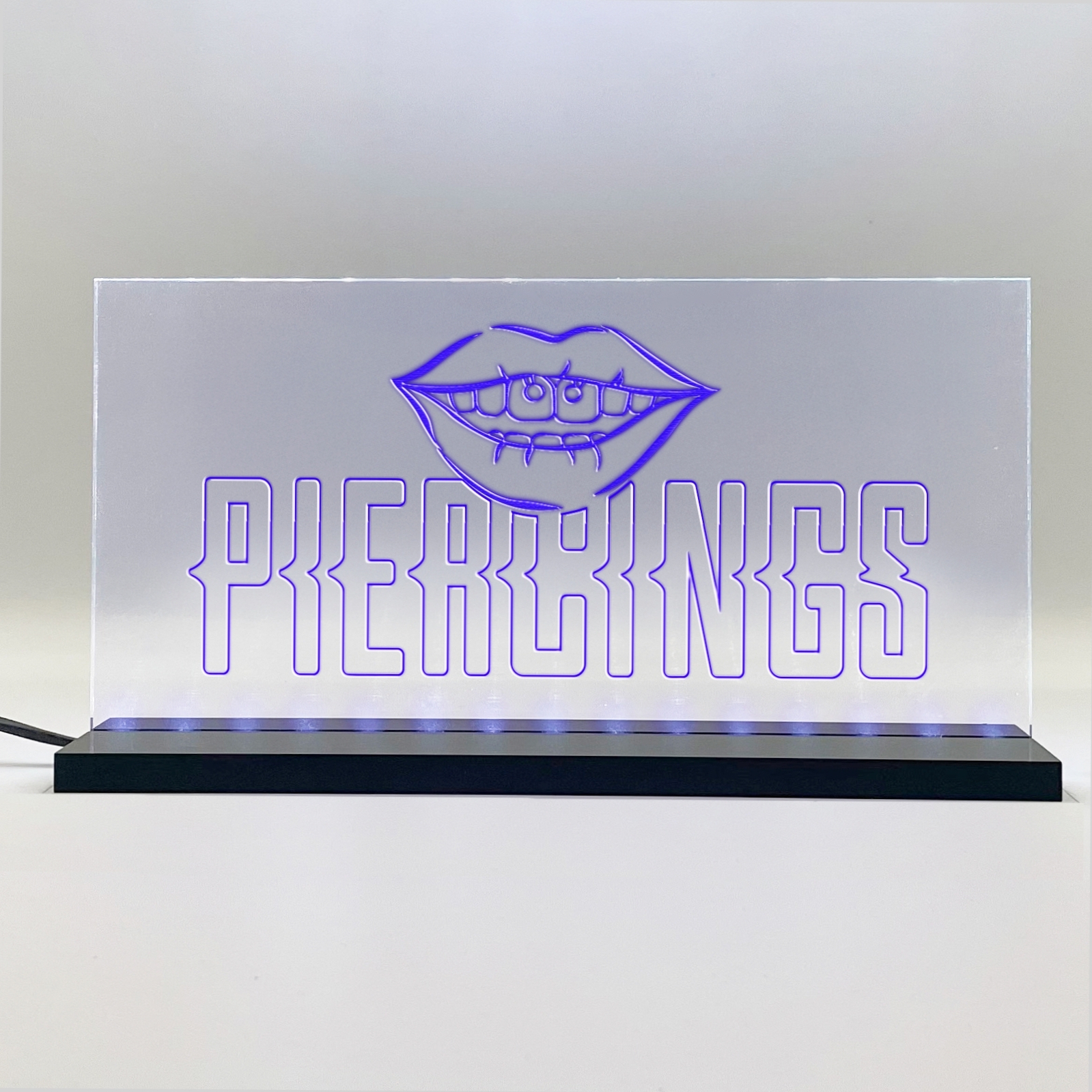 Enseigne signaletique lumineuse LED "Piercing" Basic Bleu