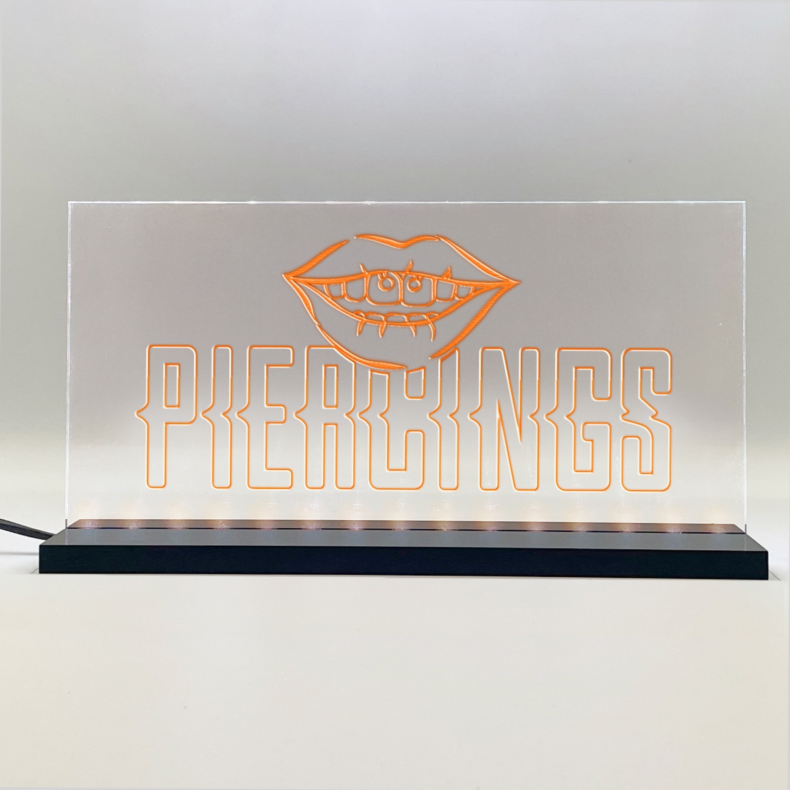 Enseigne signaletique lumineuse LED "Piercing" Basic Orange