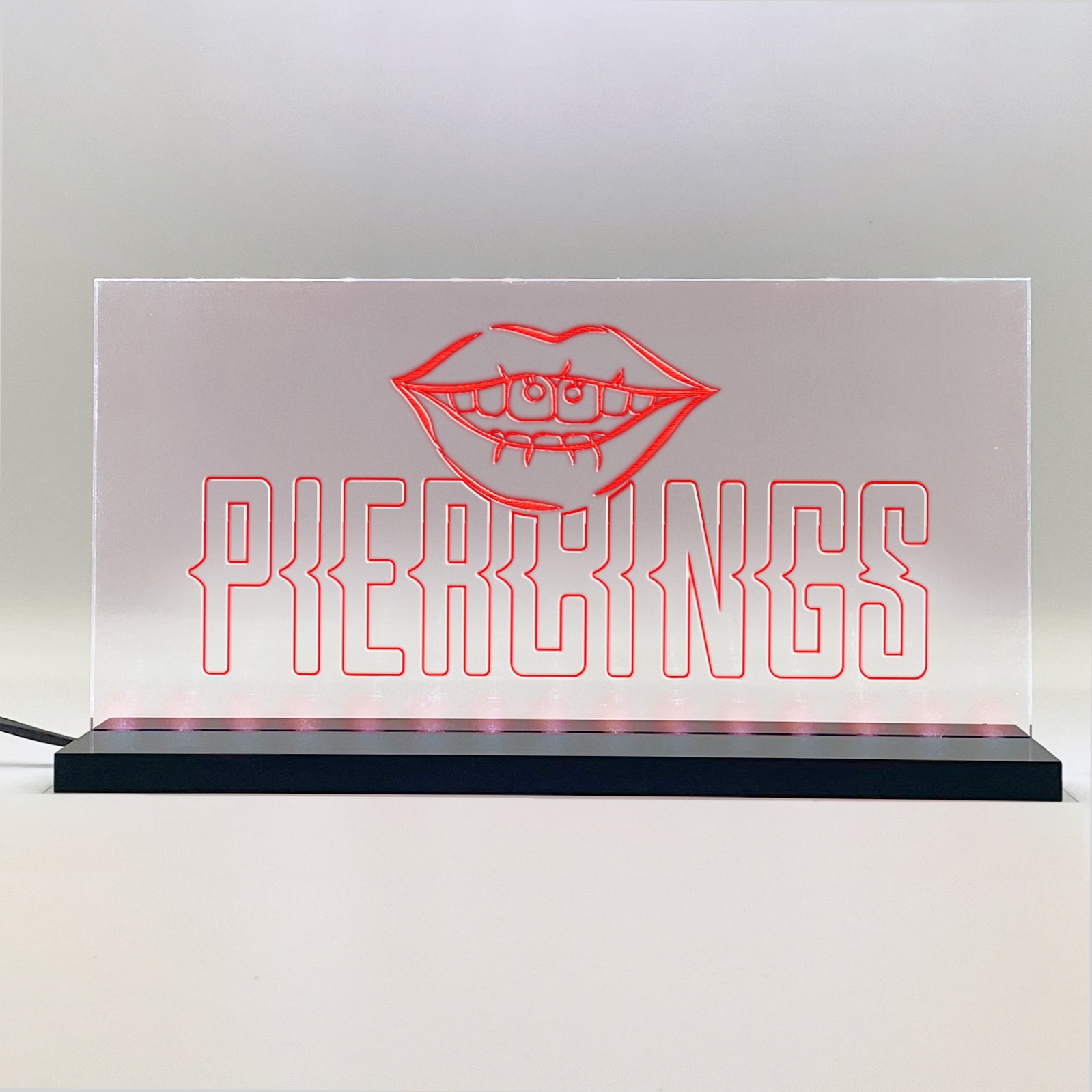 Enseigne signaletique lumineuse LED "Piercing" Basic Rouge