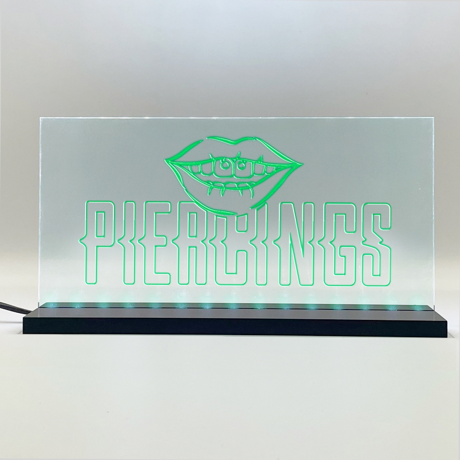Enseigne signaletique lumineuse LED "Piercing" Basic Vert