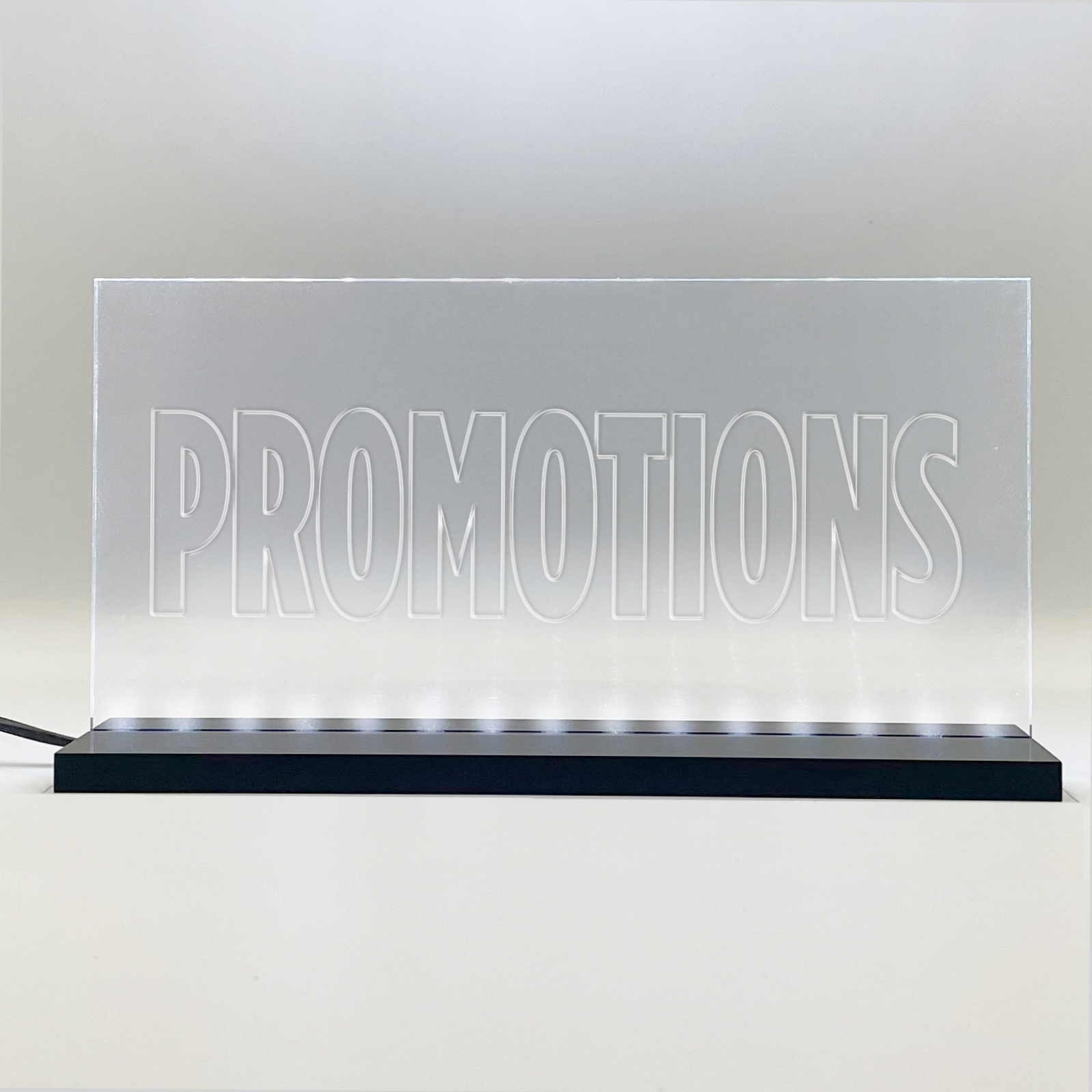 Enseigne signaletique lumineuse LED "Promotions" Basic Balnc