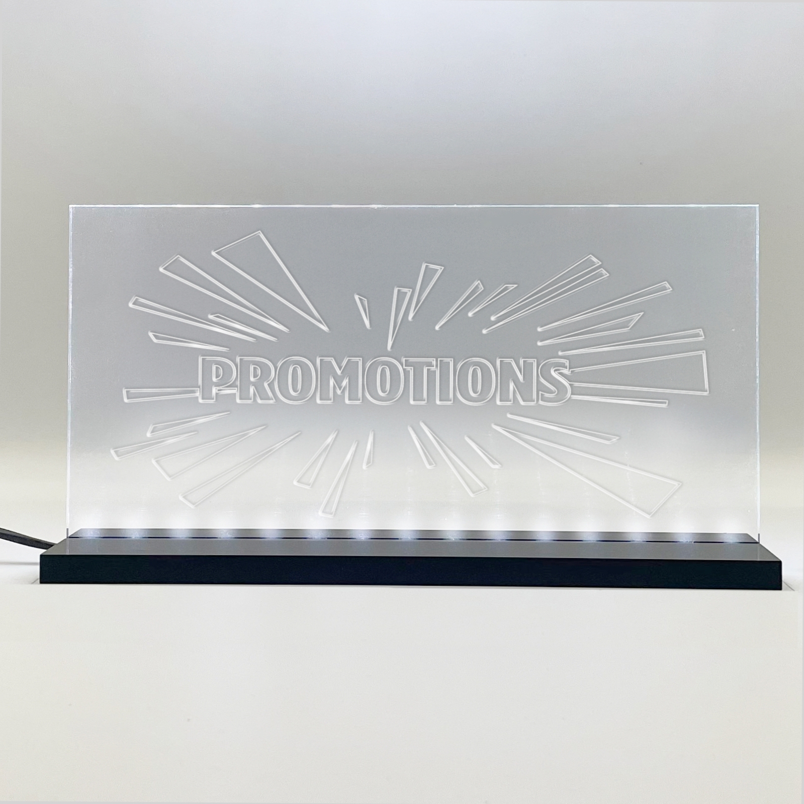 Enseigne signaletique lumineuse LED "Promotions" Basic Blanc