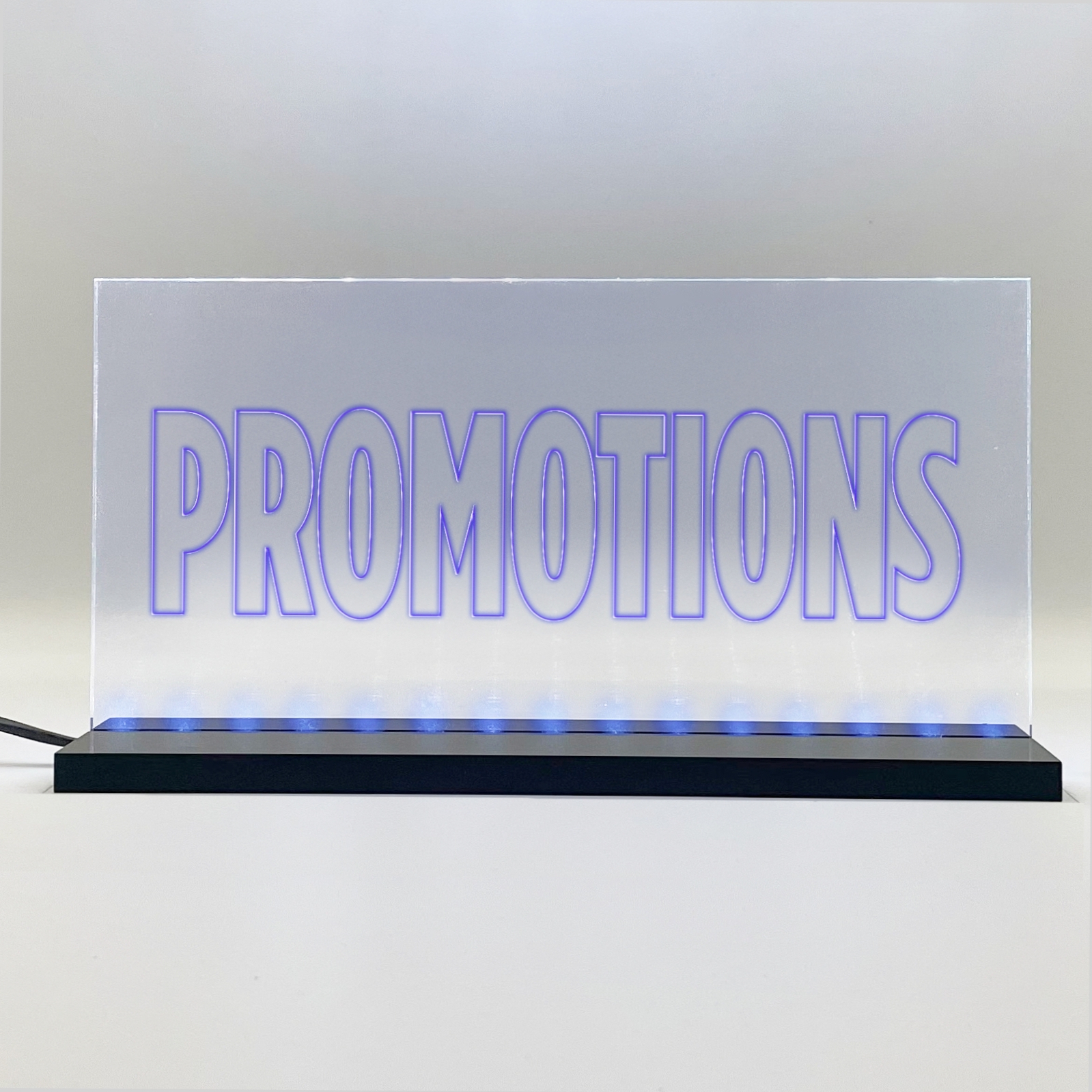 Enseigne signaletique lumineuse LED "Promotions" Basic Bleu