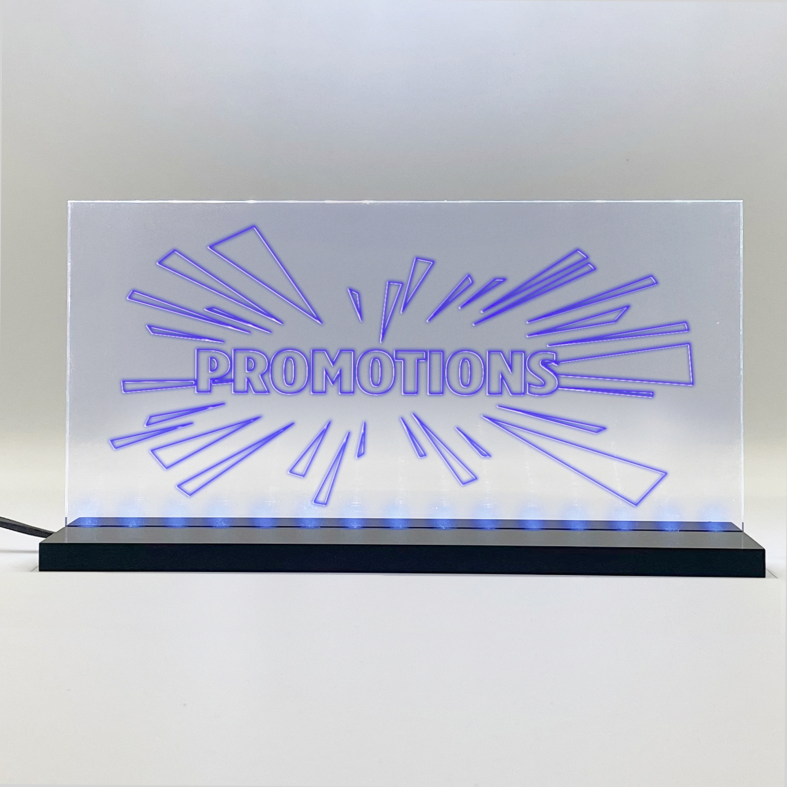 Enseigne signaletique lumineuse LED "Promotions" Basic Bleu