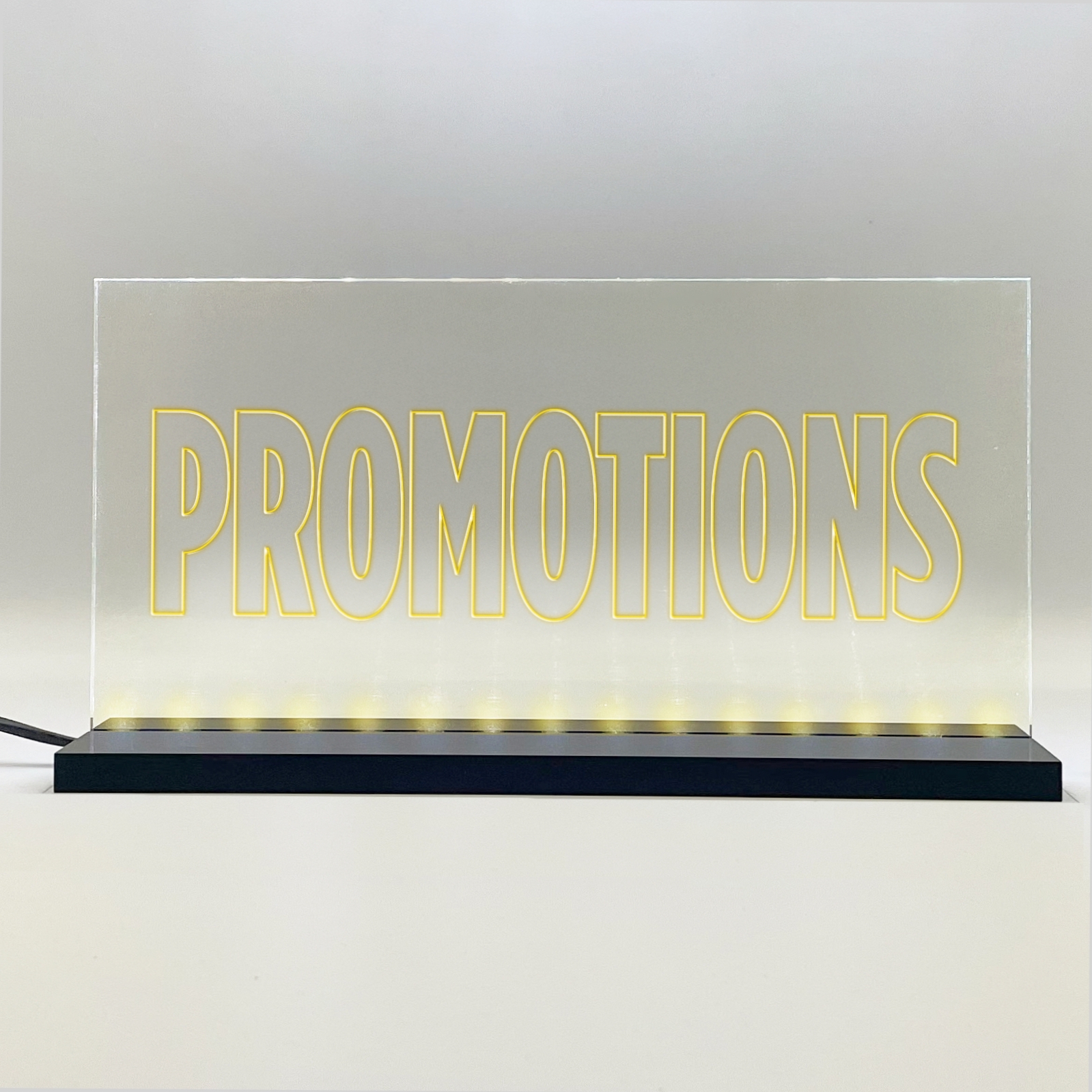 Enseigne signaletique lumineuse LED "Promotions" Basic Jaune