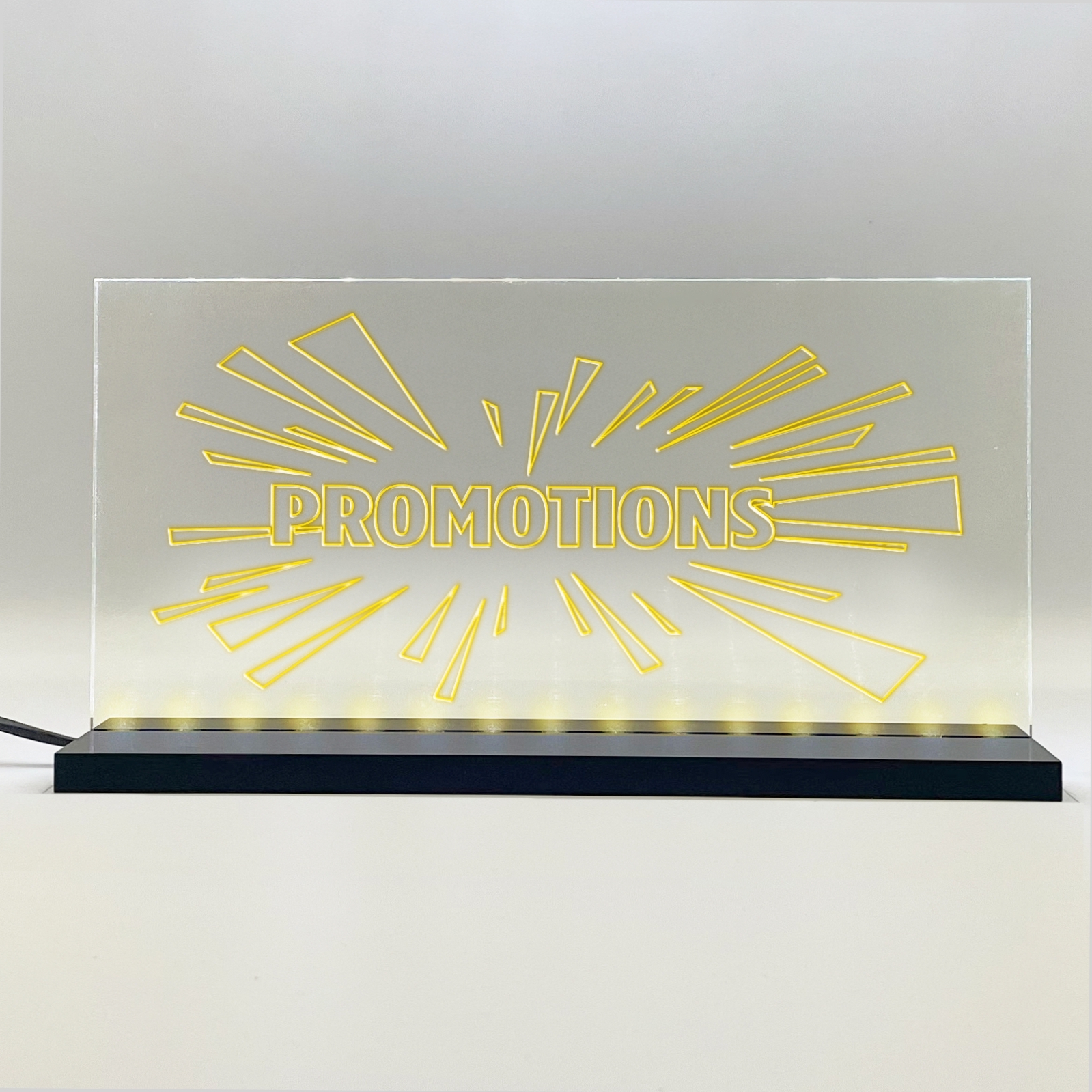 Enseigne signaletique lumineuse LED "Promotions" Basic Jaune