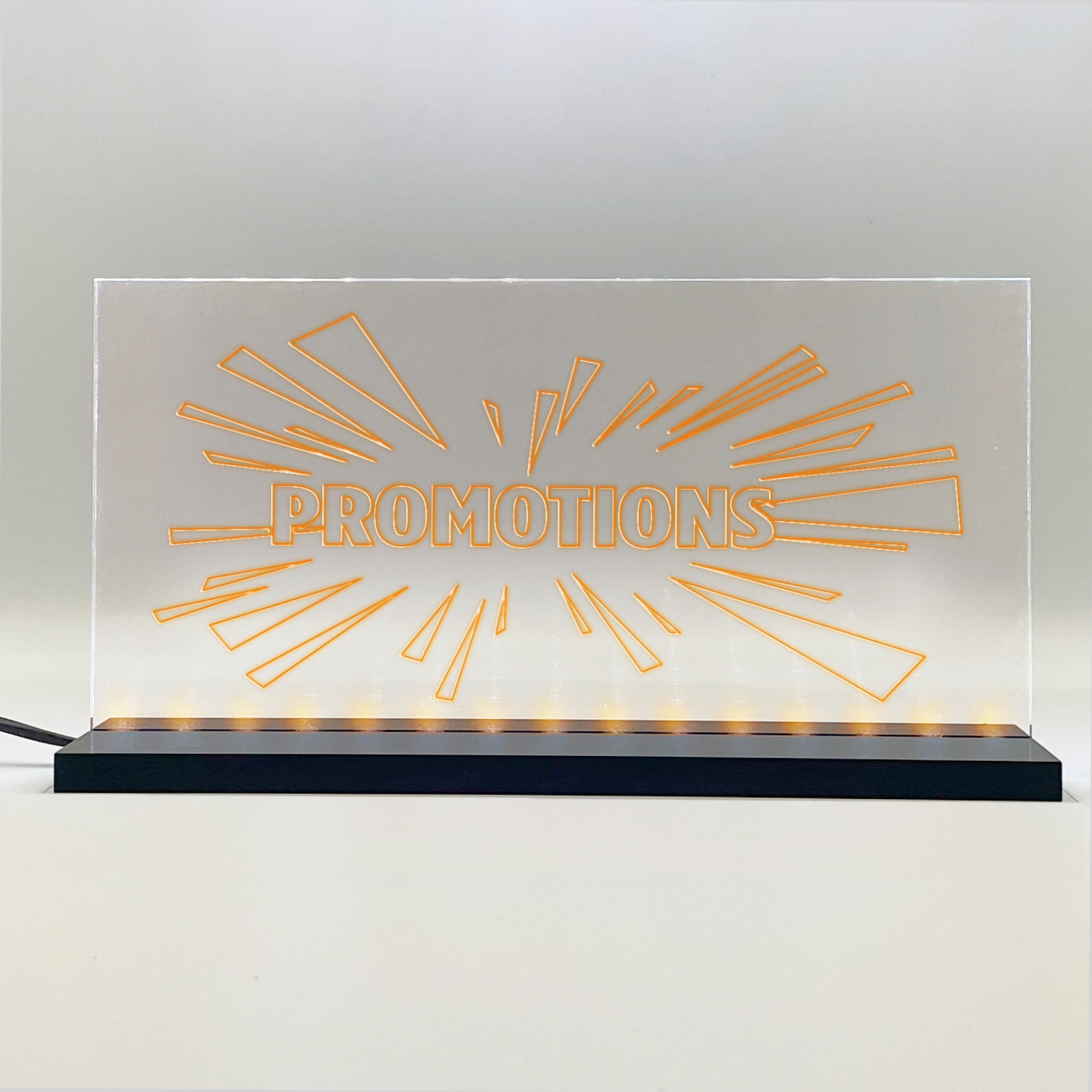 Enseigne signaletique lumineuse LED "Promotions" Basic Orange