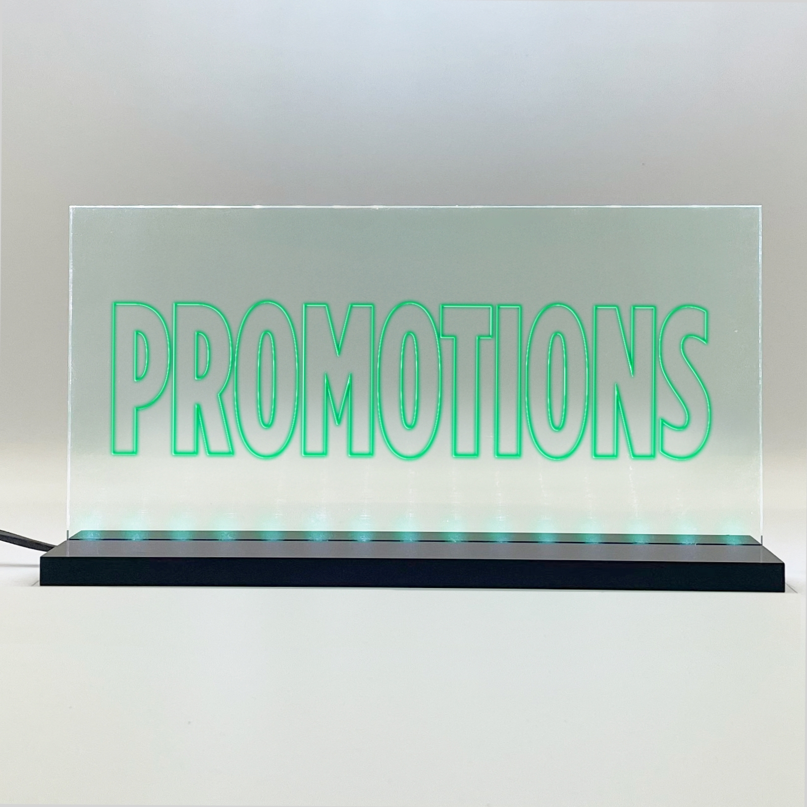 Enseigne signaletique lumineuse LED "Promotions" Basic Vert