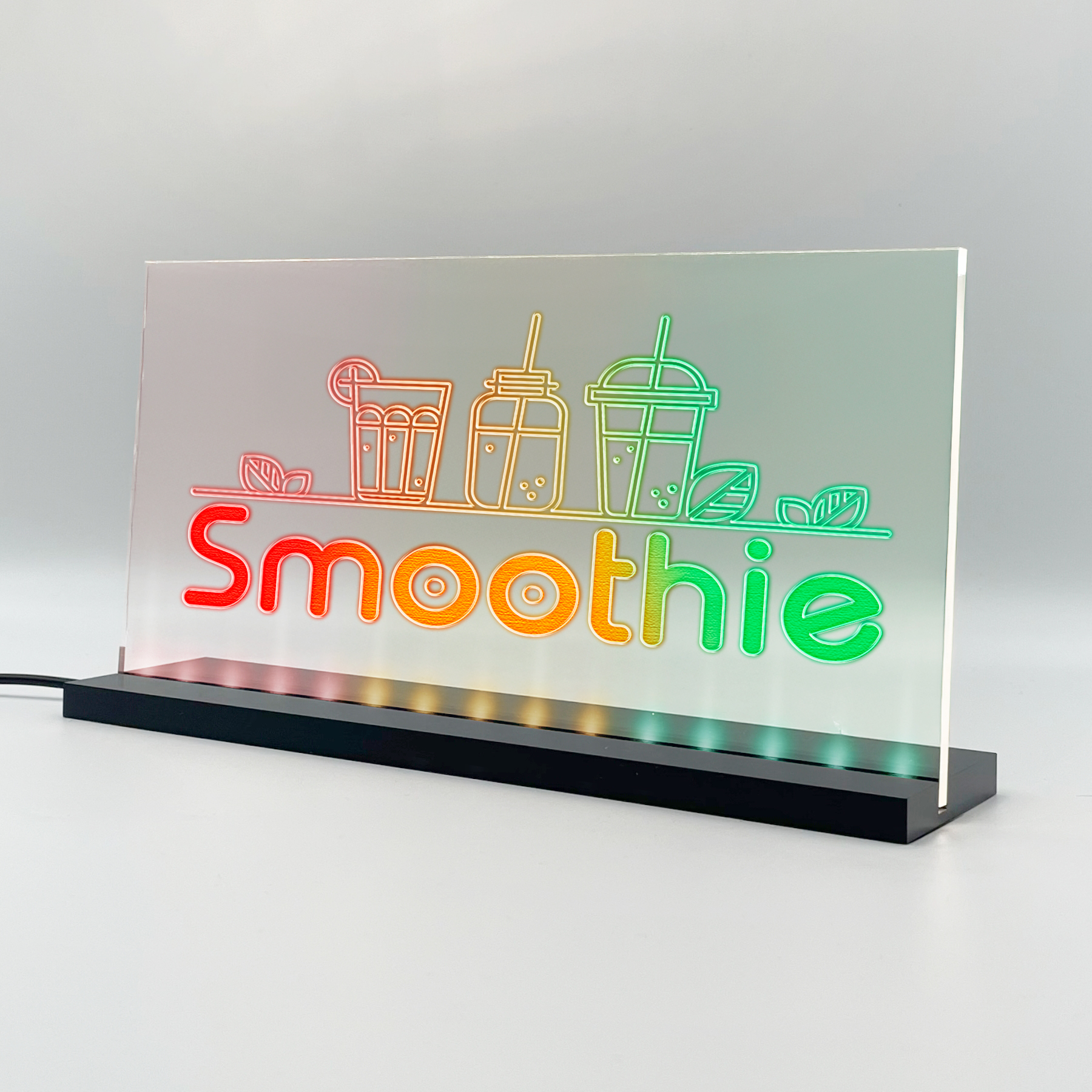 Enseigne lumineuse LED Smoothie Basic+ Rouge Jaune Vert