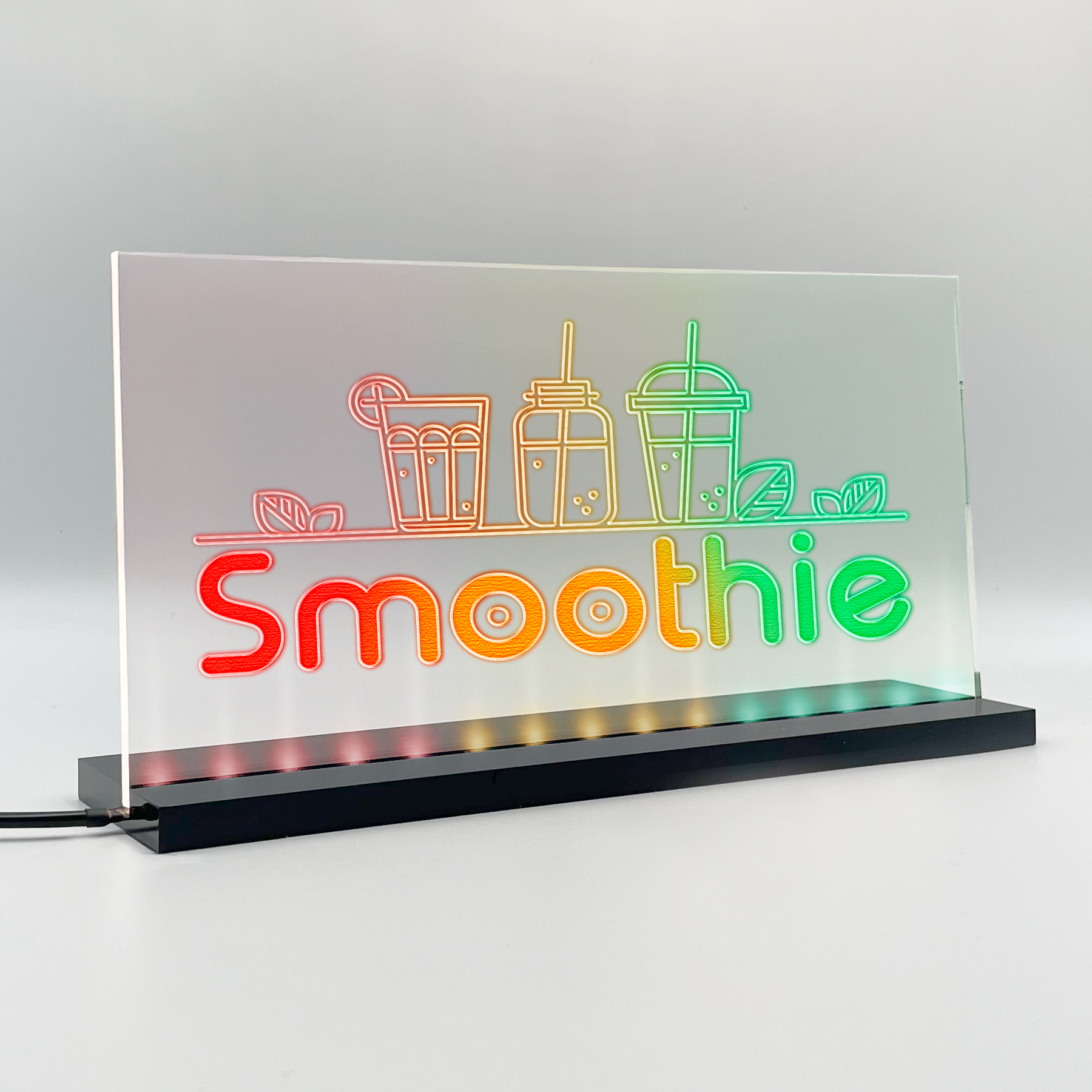 Enseigne lumineuse LED Smoothie Basic+ Rouge Jaune Vert