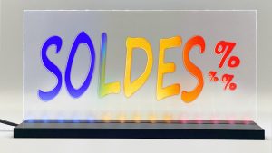 Enseigne signaletique lumineuse LED « Soldes » Basic+