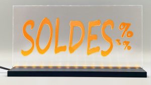 Enseigne signaletique lumineuse LED « Soldes » Basic