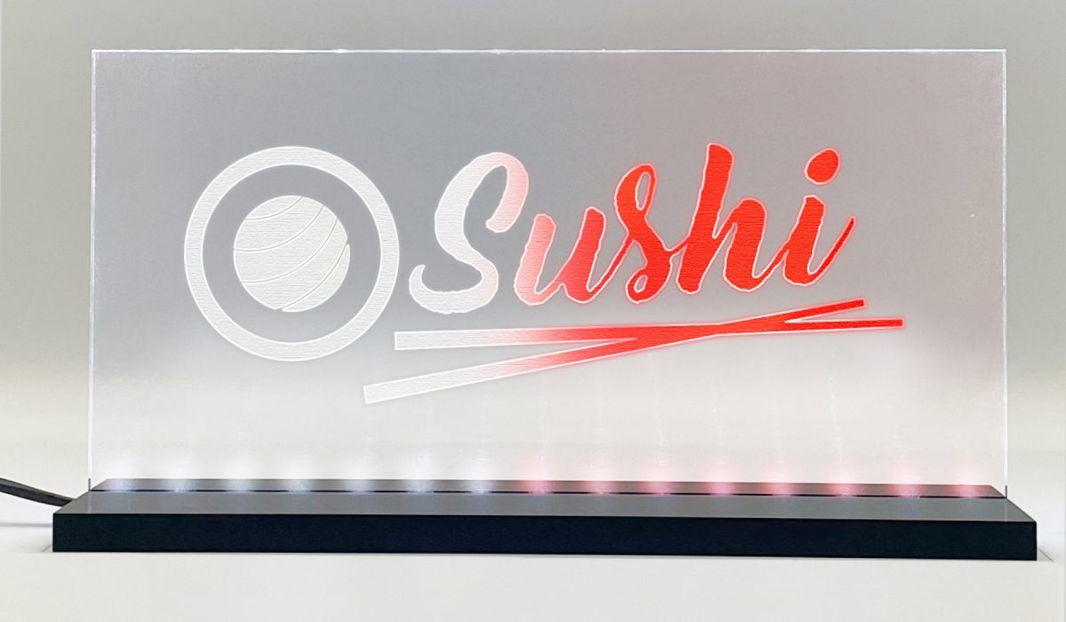 Enseigne lumineuse LED Sushi Basic+ Blanc Rouge
