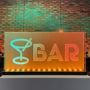 Enseigne signaltique LED 2d+ Bar vert Orange Rouge