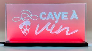 Enseigne LED lumineuse « Cave à vin » 2D+