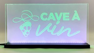 Enseigne LED lumineuse « Cave à vin » 2D+