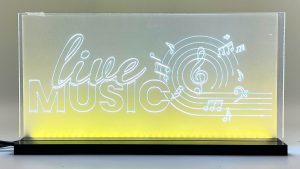 Enseigne LED lumineuse « LiveMusic » 2D+