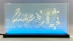 Enseigne LED lumineuse « LiveMusic » 2D+