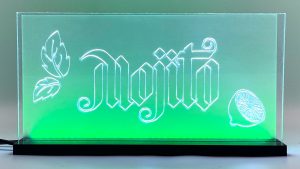 Enseigne signalétique lumineuse LED « Mojito » 2D+