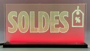 Signalétique lumineuse LED « Soldes » 2D+